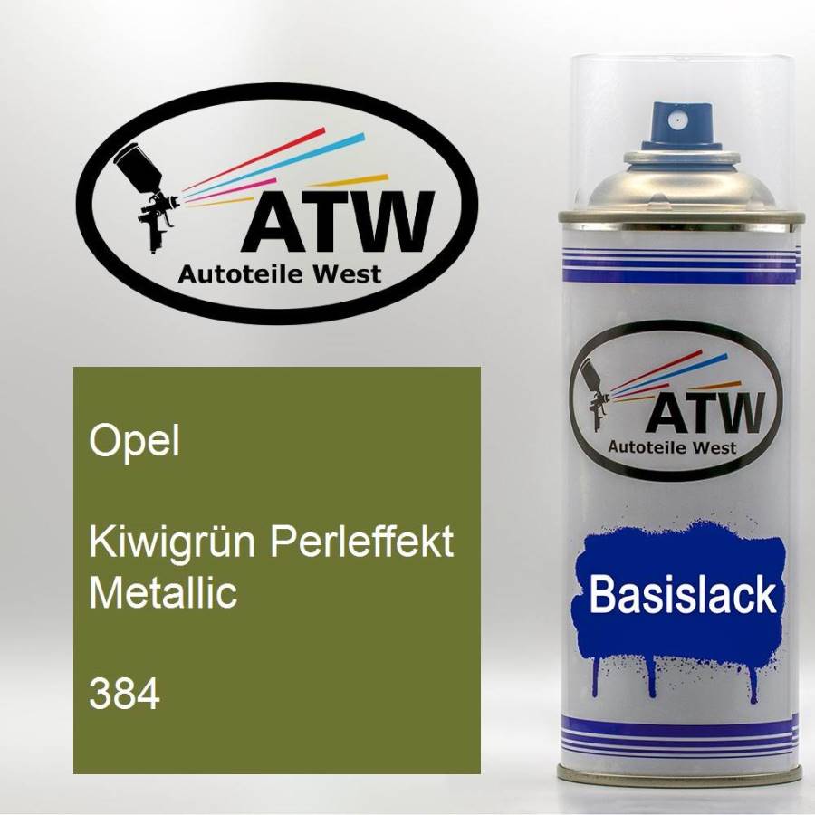 Opel, Kiwigrün Perleffekt Metallic, 384: 400ml Sprühdose, von ATW Autoteile West.